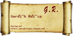 Geréb Róza névjegykártya